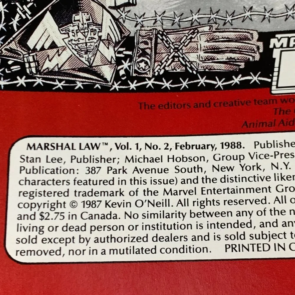 Epic Comics Marshal Law #2 Vintage Comic Book [February 1988]‎ Miller O'Neill
